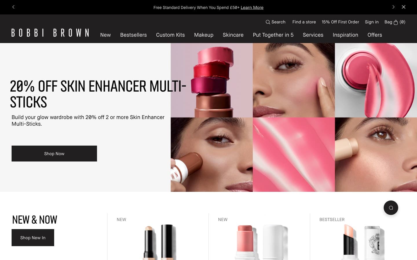 Bobbi Brown UK storefront homepage